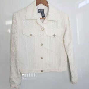 MSK Ladies Light Weight Jacket Cream color Fully Lined